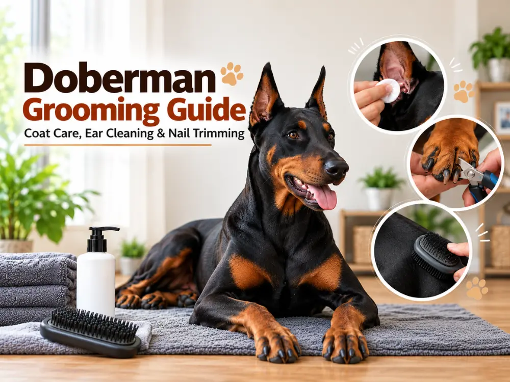 Doberman Grooming Guide: Coat Care, Ear Cleaning & Nail Trimming