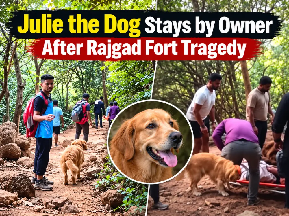 Pet Dog Julie Stays by Owner’s Side After His Death on Rajgad Fort Trek